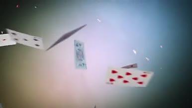 扑克卡片飞入游戏LOGO片头视频的预览图